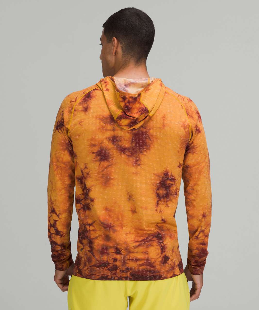 NWT LULULEMON Metal Vent Tech 1/2 Zip 2.0 MYAR/GGRE Orange Tie Dye LARGE