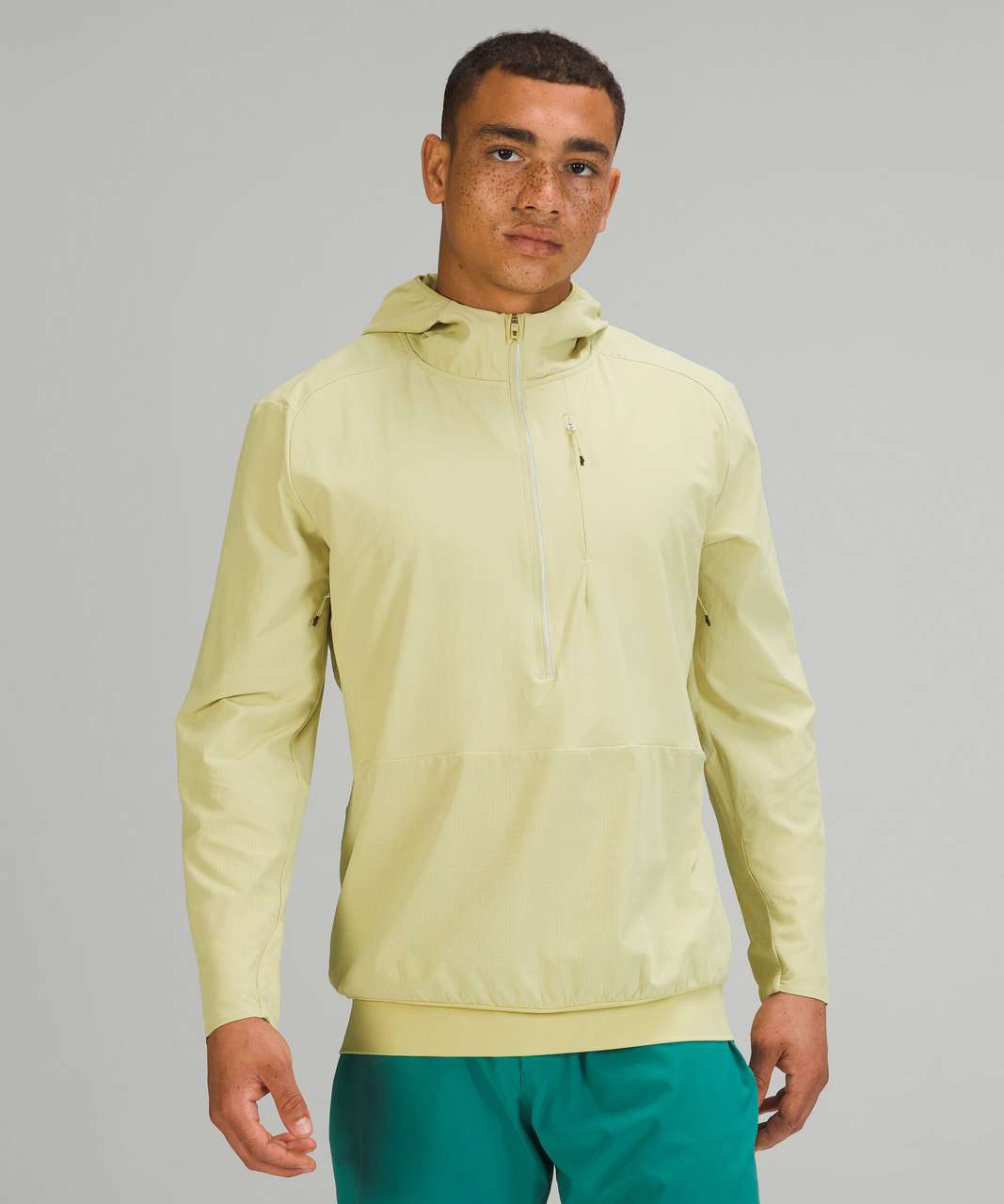 Lululemon Lightweight Running Half-Zip Hoodie - Dew Green - lulu fanatics