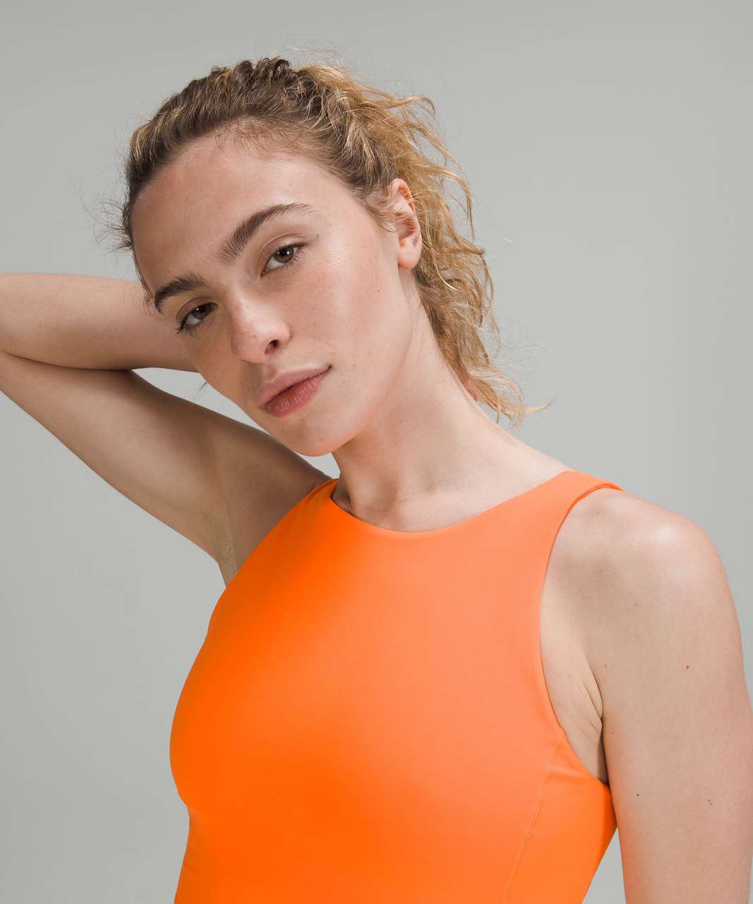 Lululemon Open-Back Cropped Training Tank Top - Orange Soda - lulu fanatics