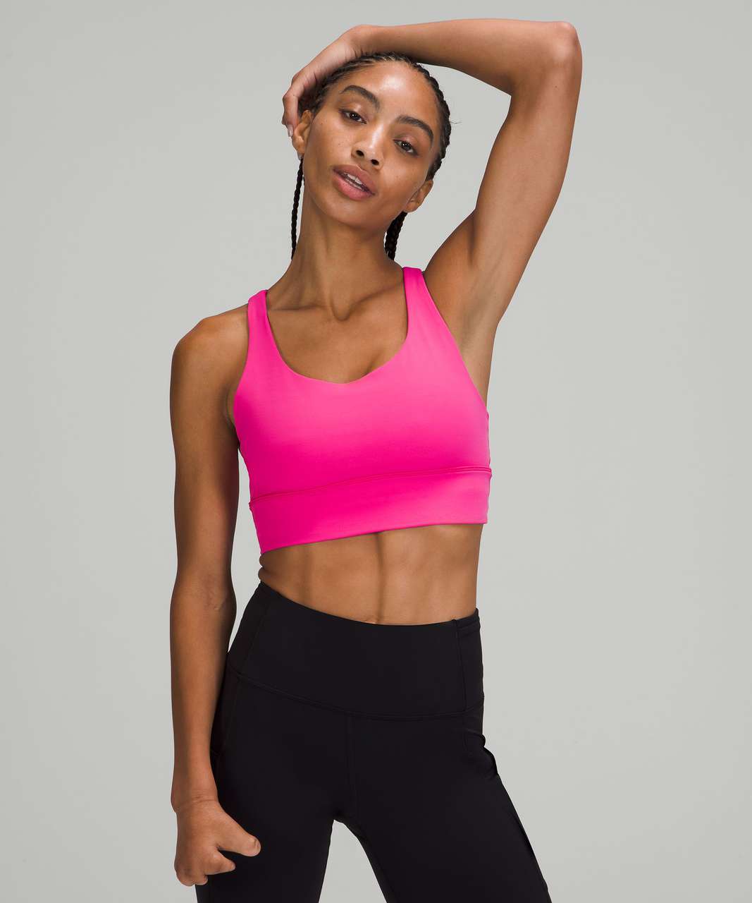 NWT Lululemon Energy Longline Bra Ribbed Luxtreme SZ 2 Sonic Pink