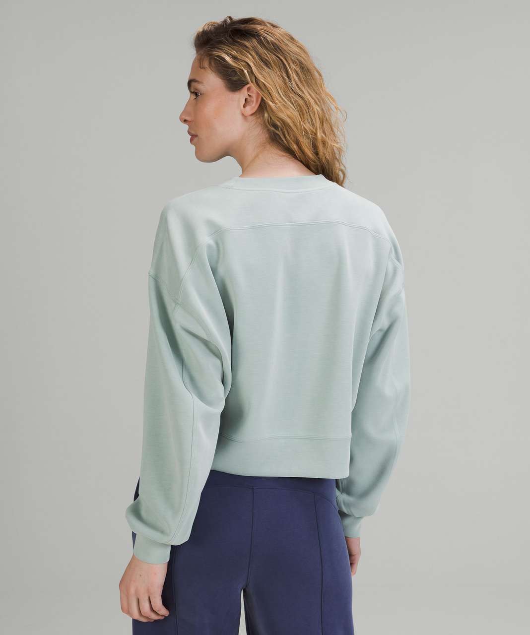 Lululemon Perfectly Oversized Cropped Crew *Softstreme - Silver Blue - lulu  fanatics