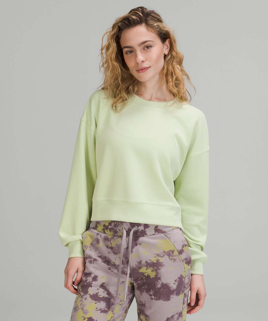 Lululemon Perfectly Oversized Cropped Crew *Softstreme - Creamy Mint