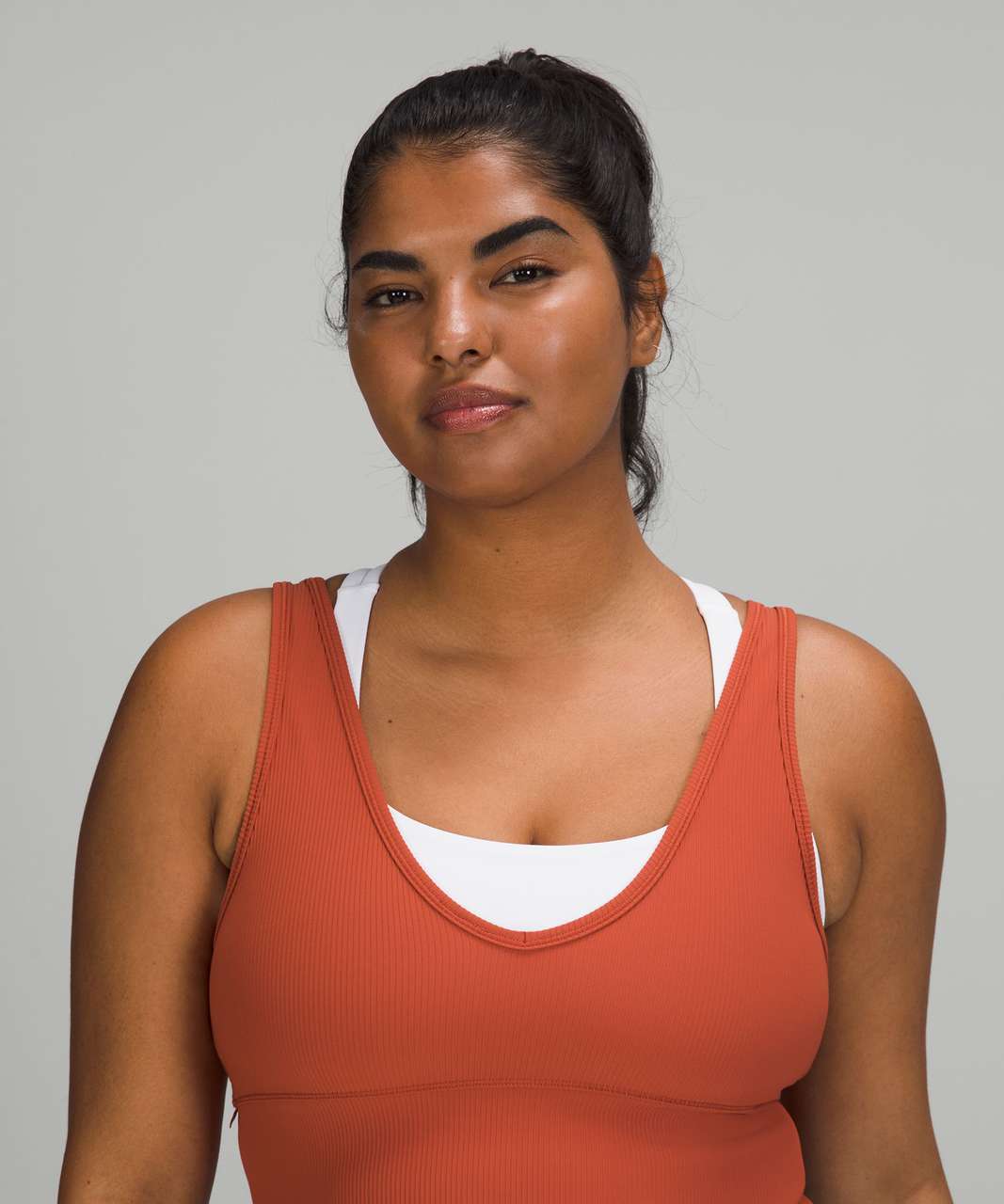 Lululemon Power Pivot Ribbed Tank Top - Red Rock - lulu fanatics