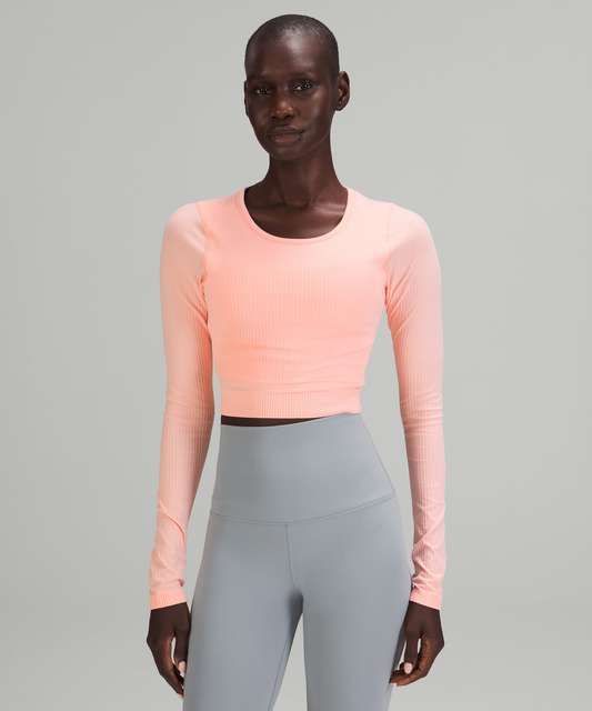 Lululemon Ebb to Street Long Sleeve Shirt-Built-in bra light