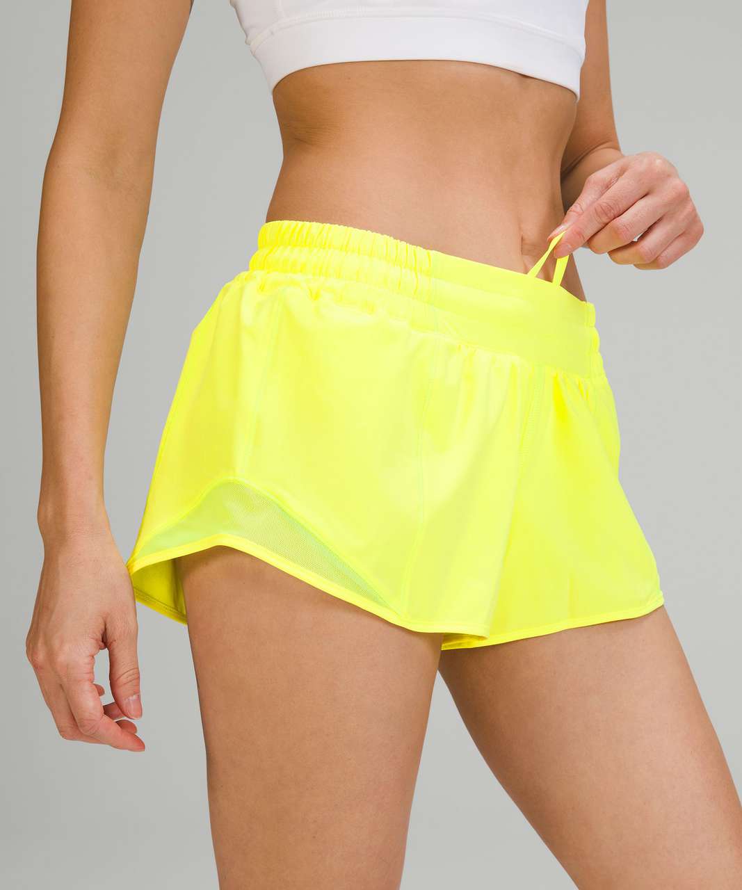 NEW Lululemon Hotty Hot High-Rise Lined Short 4 Electric Lemon