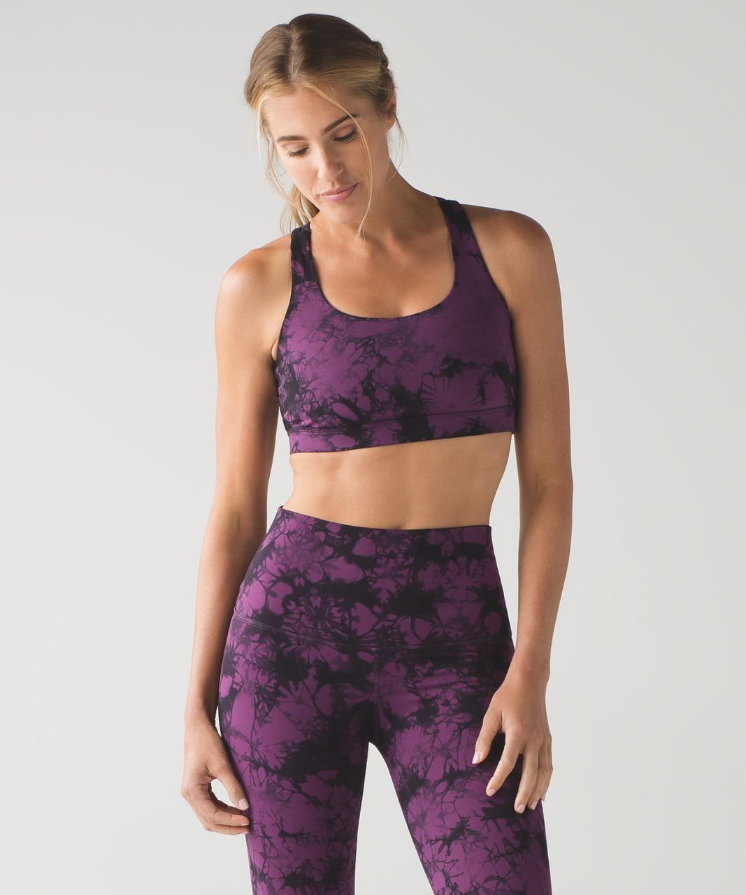 Lululemon Energy Bra (Shibori) - Shibori Darkest Magenta Black