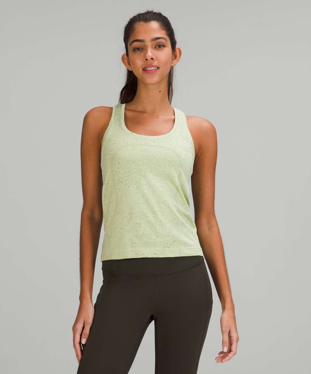 Lululemon Swiftly Tech Racerback Tank Top 2.0 Race Length In Distorted  Noise Creamy Mint/cedar Green