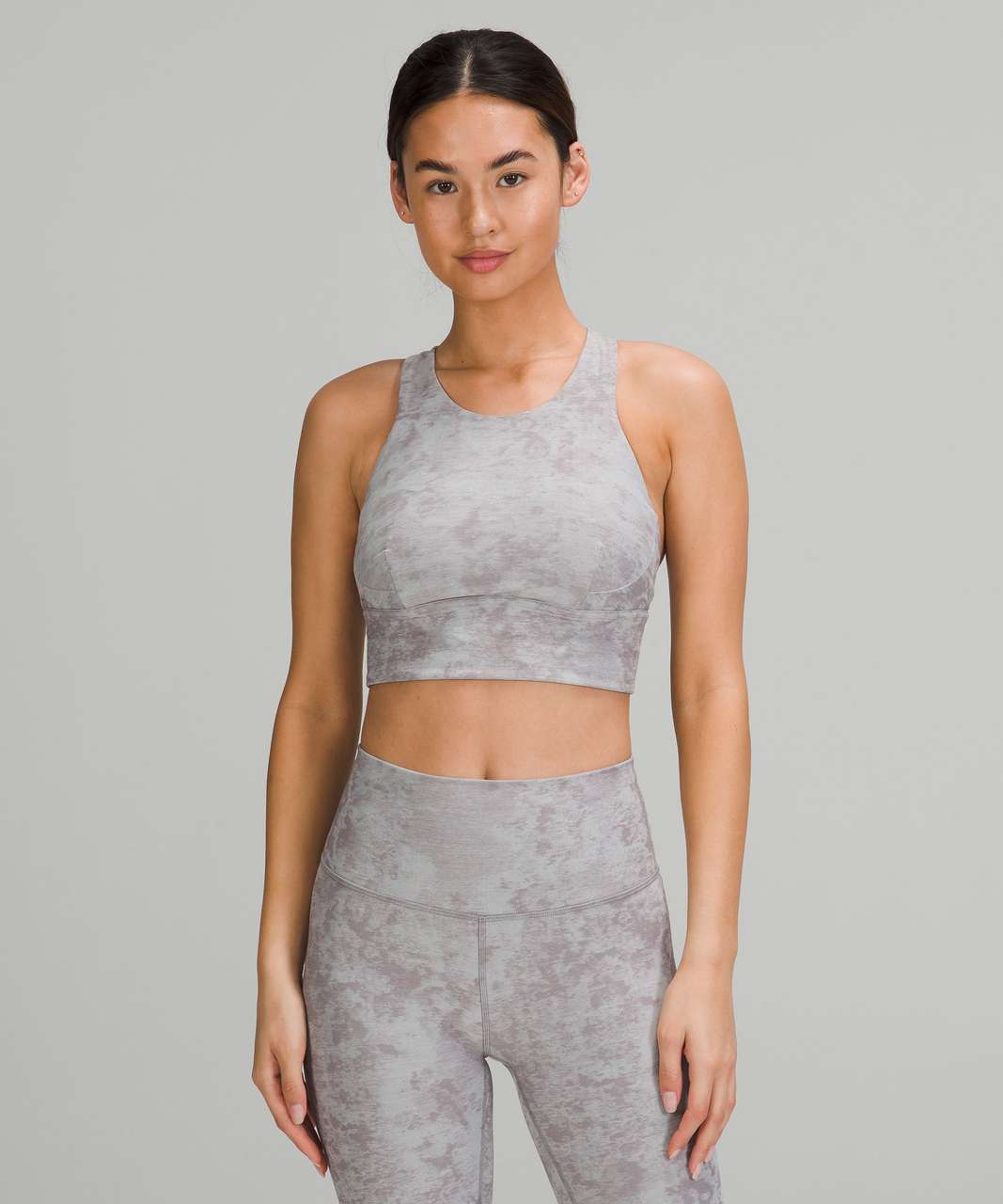 Lululemon Wunder Train Longline Bra *Medium Support, C/D Cup - Tactile Jacquard Lunar Rock Delicate Mint