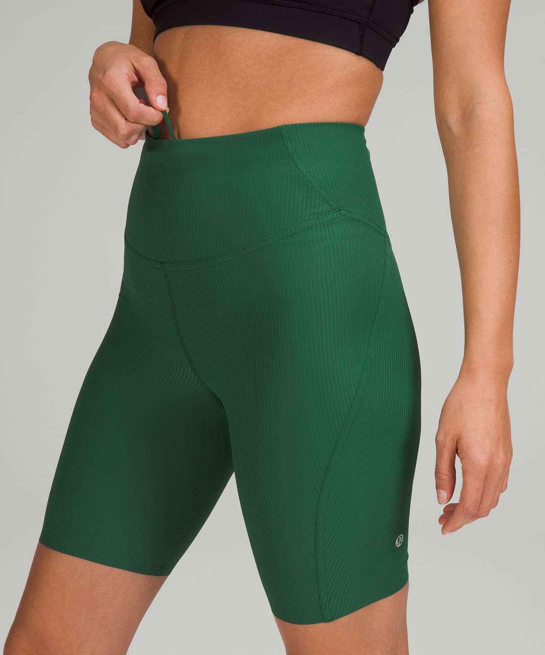 Lululemon Base Pace High-Rise Short 8" *Ribbed Nulux - Everglade Green