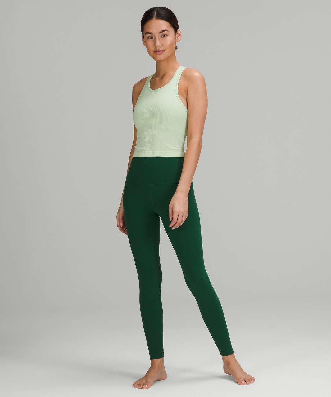 Lululemon Ebb to Street Cropped Racerback Tank Top - Creamy Mint