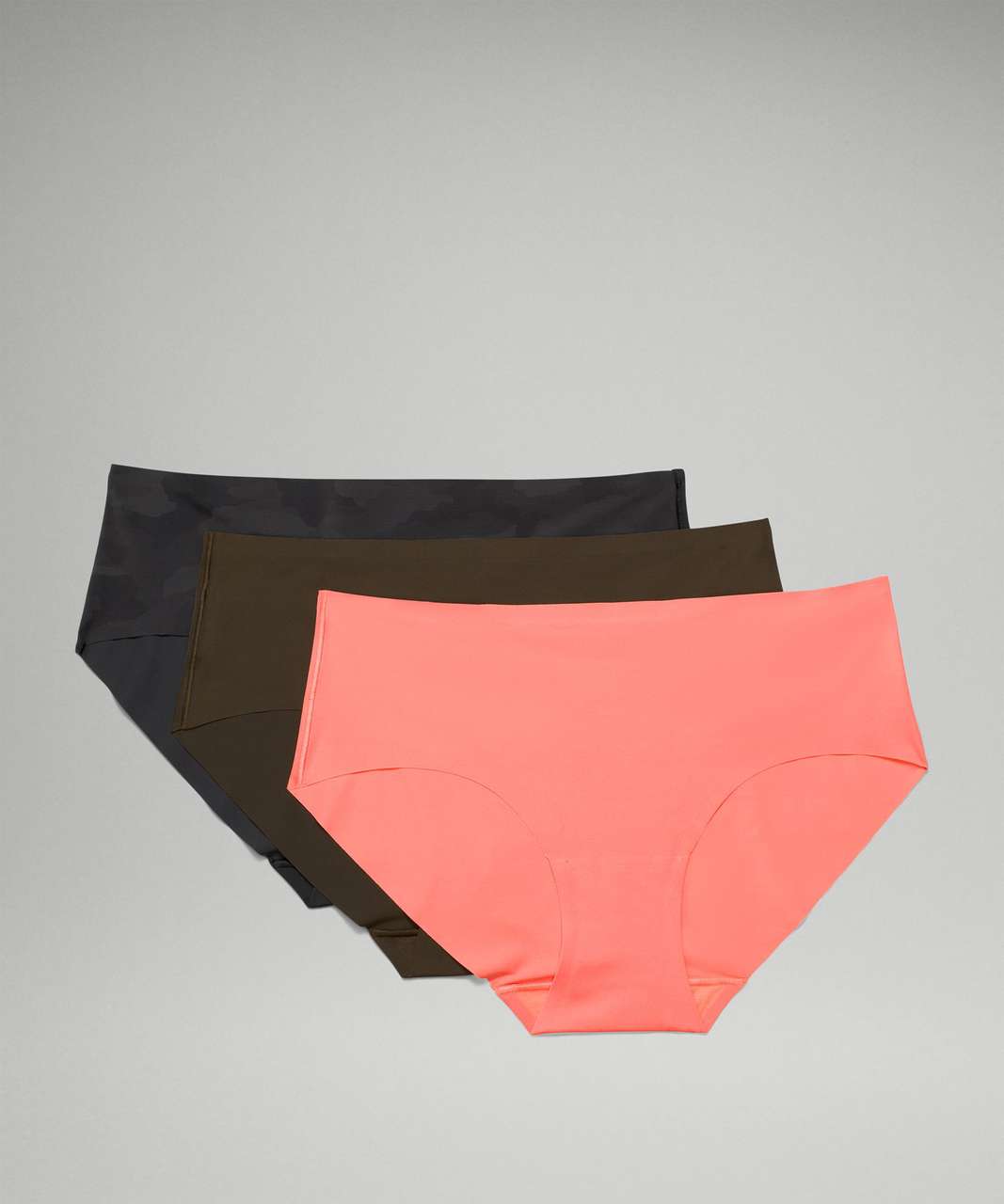 Lululemon InvisiWear Mid-Rise Hipster Underwear 3 Pack - Raspberry Cream / Dark Olive / Heritage 365 Camo Mini Deep Coal Multi