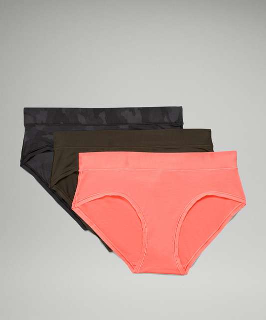 Lululemon UnderEase Mid-Rise Bikini Underwear *3 Pack - Rock Melon / Lip  Gloss / Medium Forest - lulu fanatics