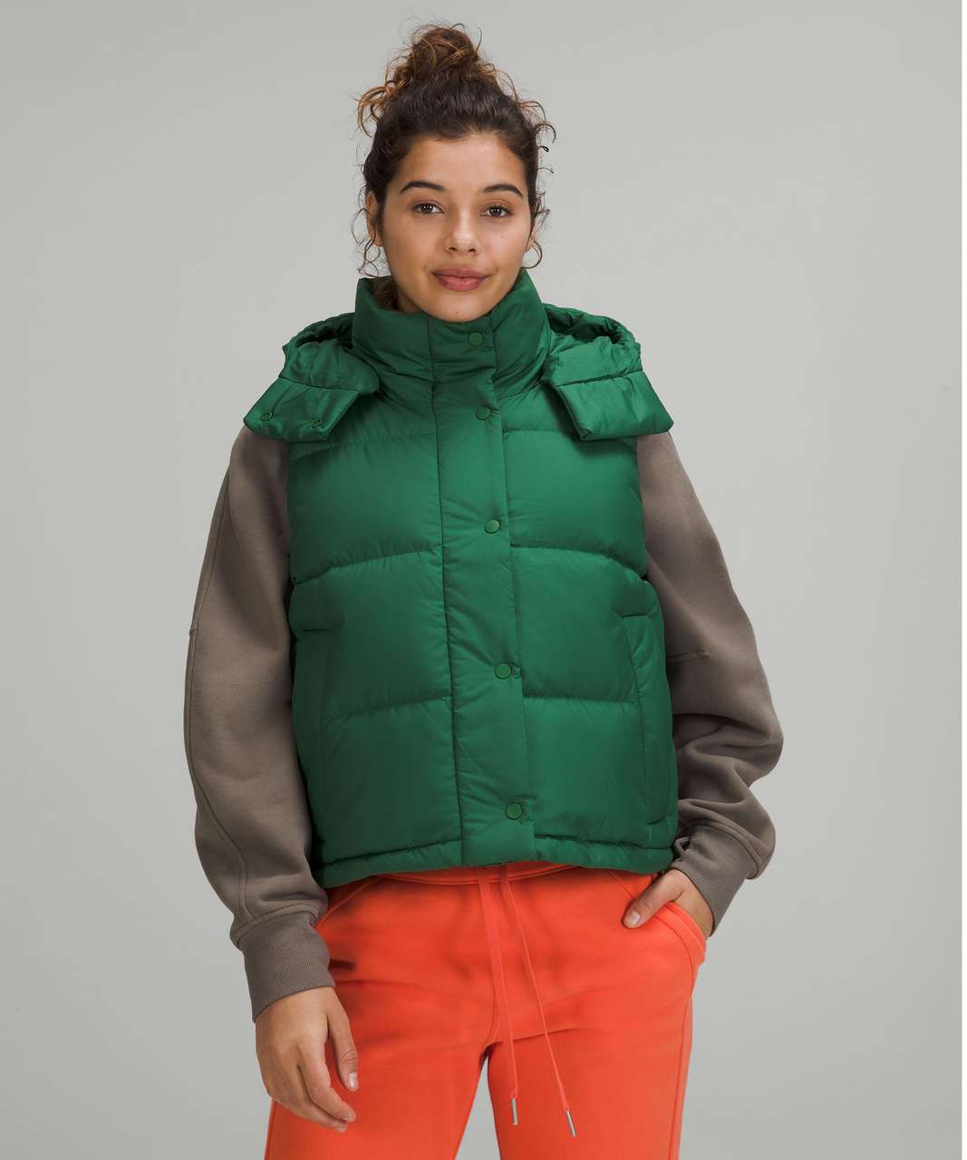 LULULEMON Wunder Puff cropped hooded quilted recycled-Glyde™ down vest