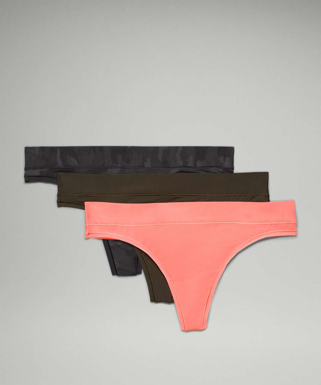 Lululemon UnderEase High-Rise Thong Underwear *3 Pack - Rock Melon / Lip  Gloss / Medium Forest - lulu fanatics