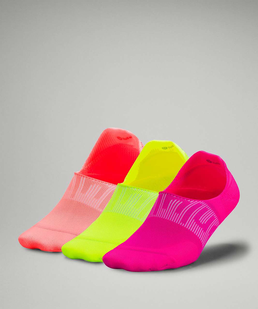 Lululemon Power Stride No-Show Sock with Active Grip 3 Pack - Highlight Pink / Highlight Yellow / Sunset