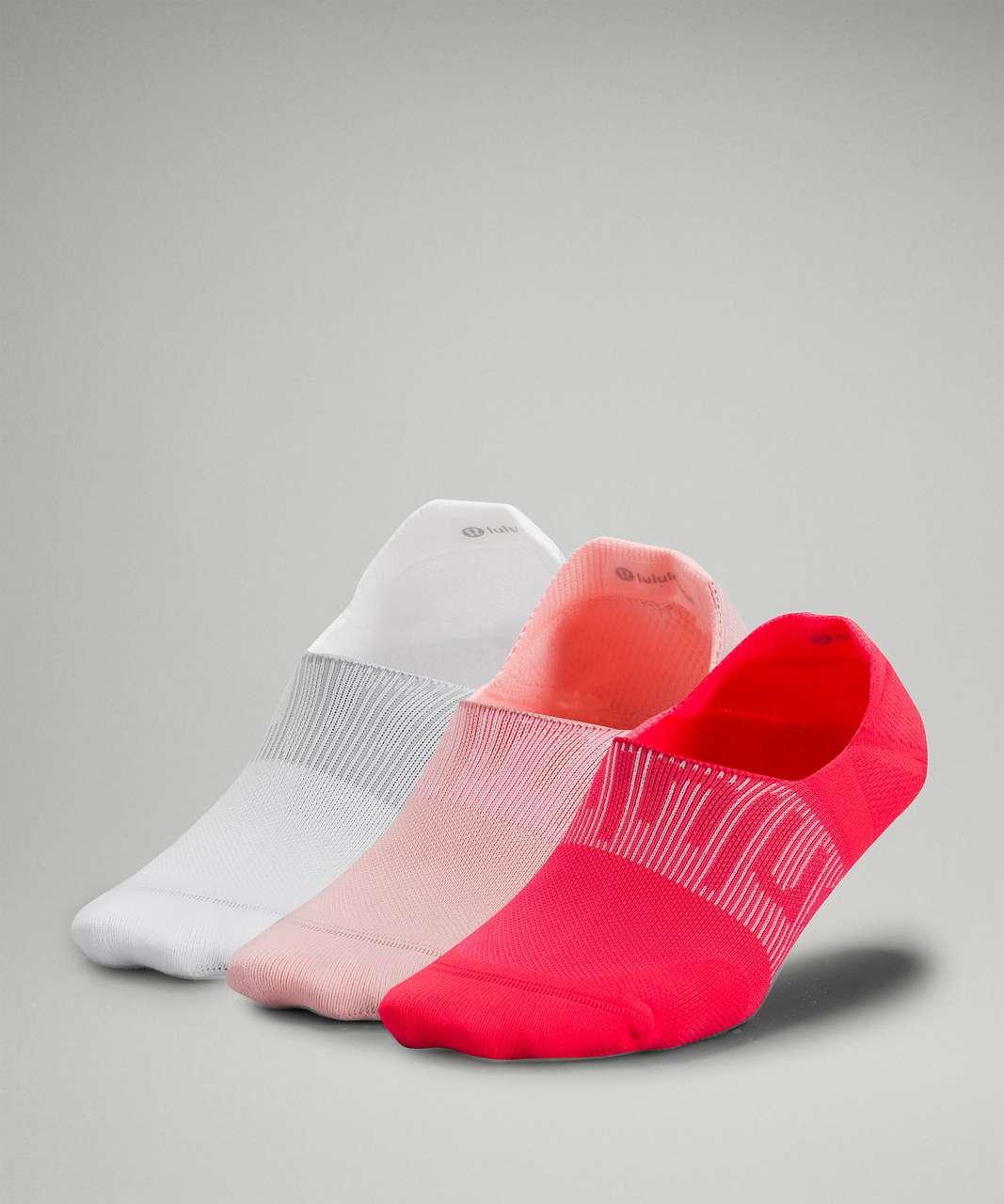 Lululemon Power Stride No-Show Sock with Active Grip 3 Pack - Flare / Dew  Pink / White - lulu fanatics