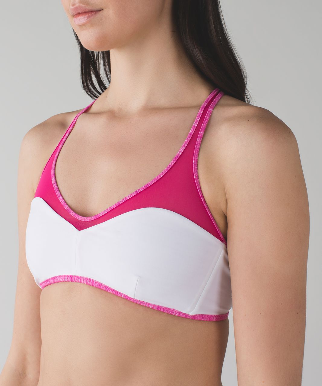 Lululemon Water: Salty Swim Sport Top - Mini Oki Heathered Print White Pow Pink Light / White