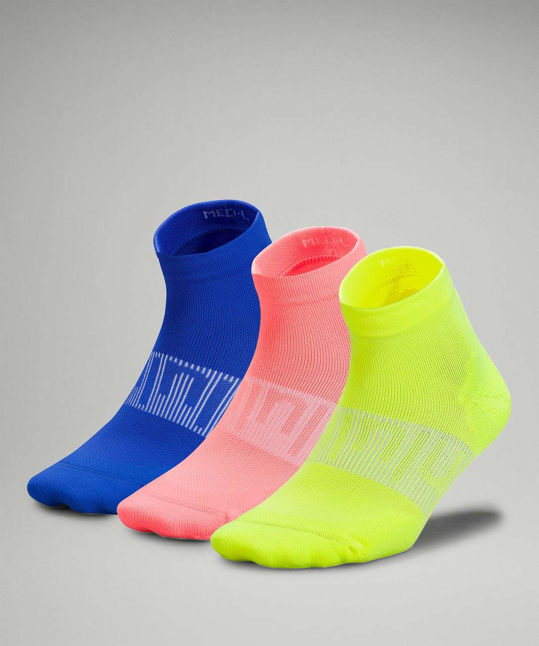Lululemon Power Stride Ankle Sock 3 Pack - Highlight Yellow / Sunset / Blazer Blue