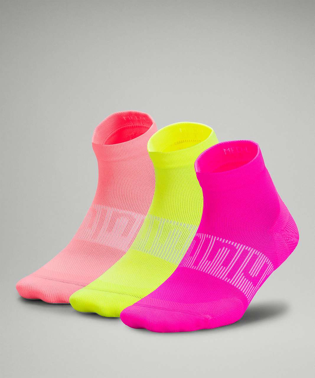 Lululemon Power Stride Ankle Sock 3 Pack - Highlight Pink / Highlight Yellow / Sunset