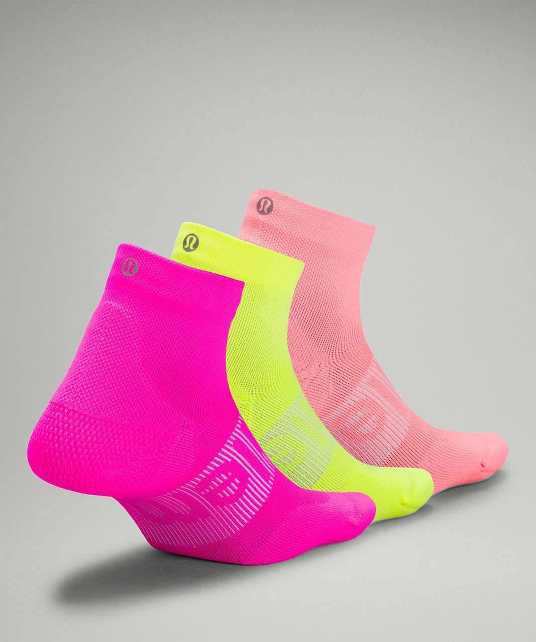 Lululemon Power Stride Ankle Sock 3 Pack - Highlight Pink / Highlight Yellow / Sunset