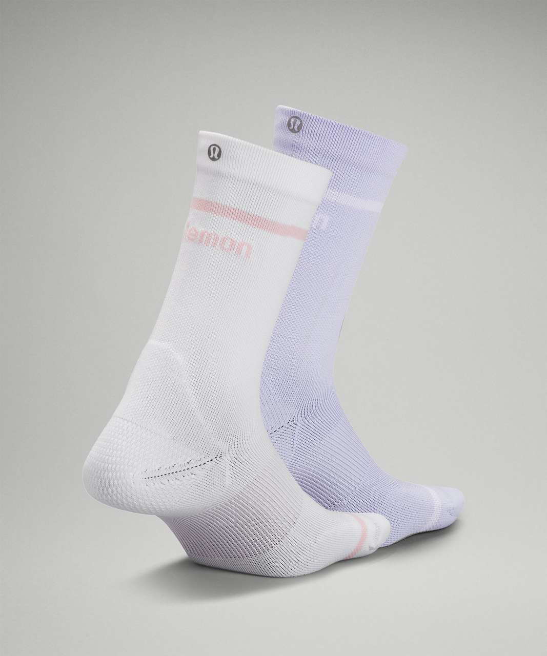 Lululemon Power Stride Crew Sock 2 Pack *Stripe - White / Pastel Blue