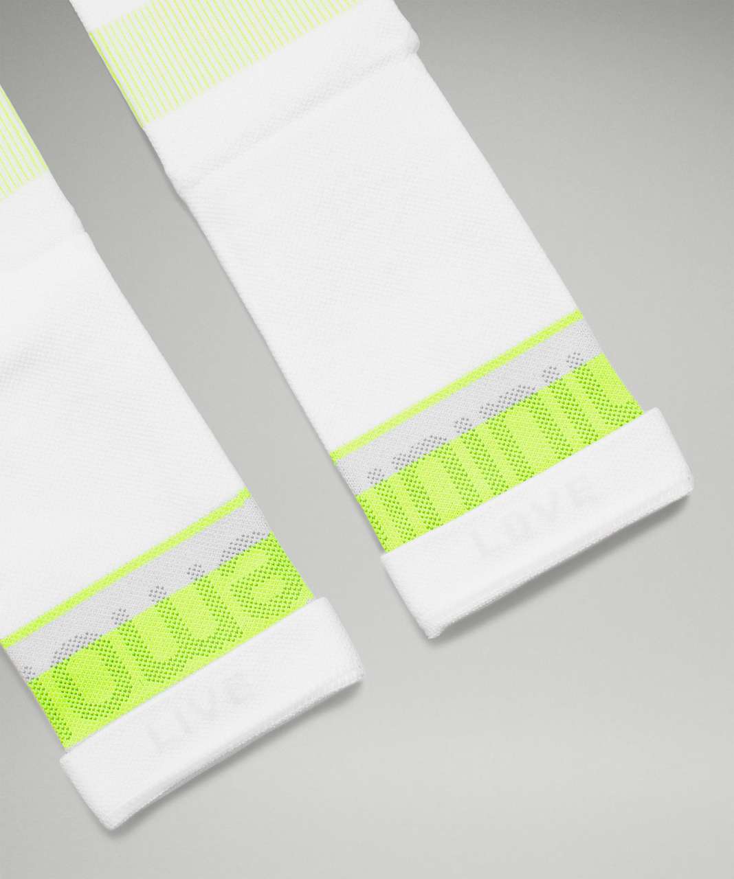 Lululemon Power Stride Crew Sock 2 Pack *Stripe - White / Highlight Yellow