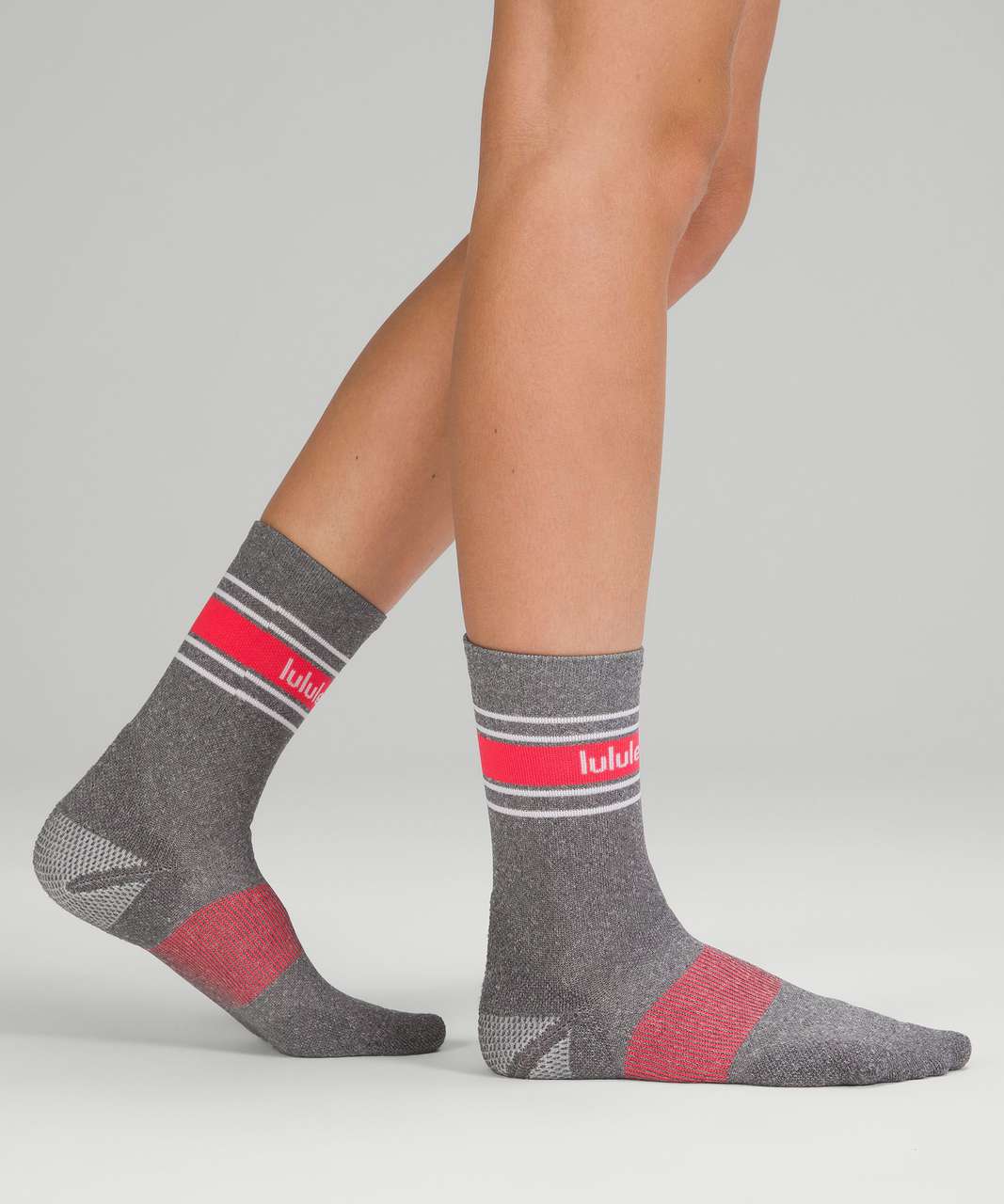 Lululemon Power Stride Crew Sock 2 Pack *Stripe - White / Dew Pink