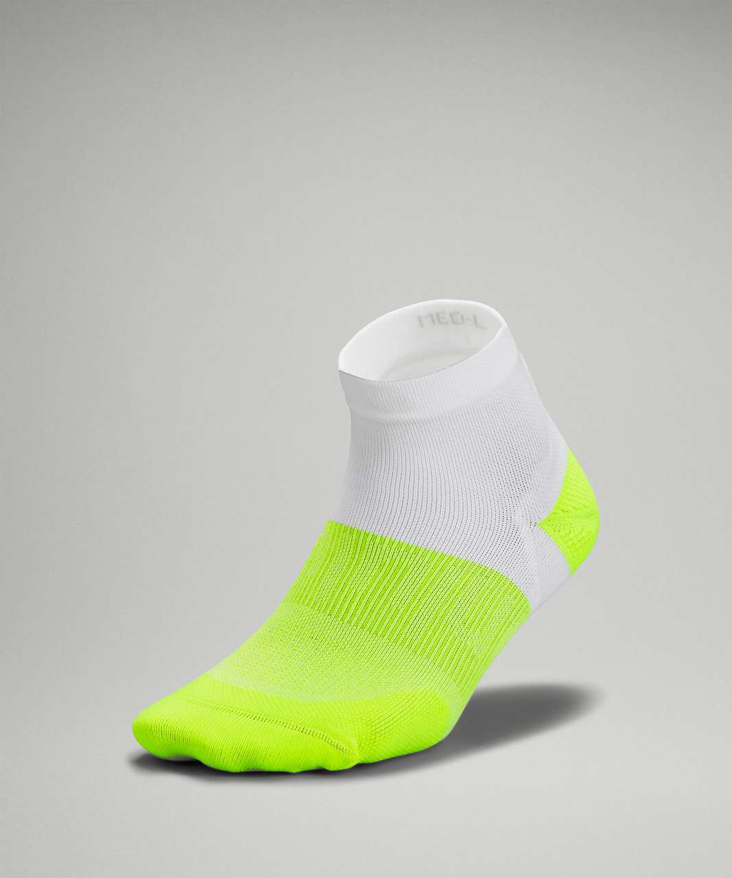 Lululemon Power Stride Ankle Sock *Anti-Stink - White / Highlight Yellow