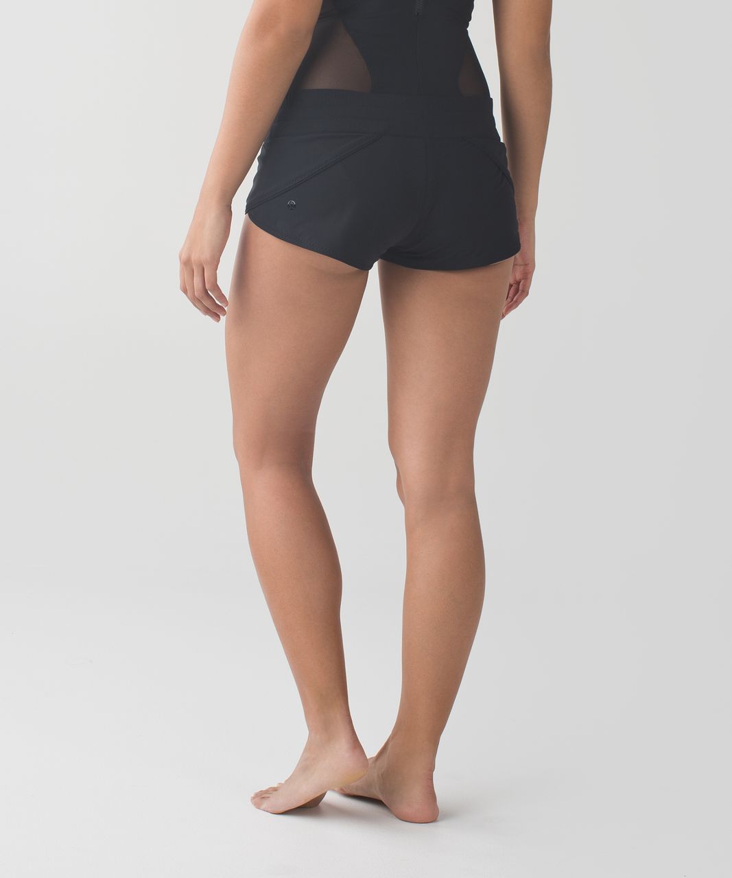 Lululemon Water: Surf Short (2") - Black / Narrow Bold Stripe Vertical Printed White Black