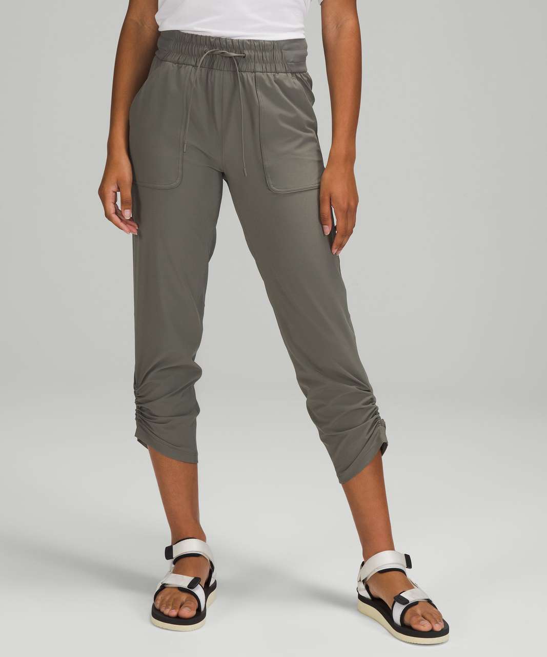 lululemon athletica, Pants & Jumpsuits, Lululemon Beyond The Studio Crops  Grey