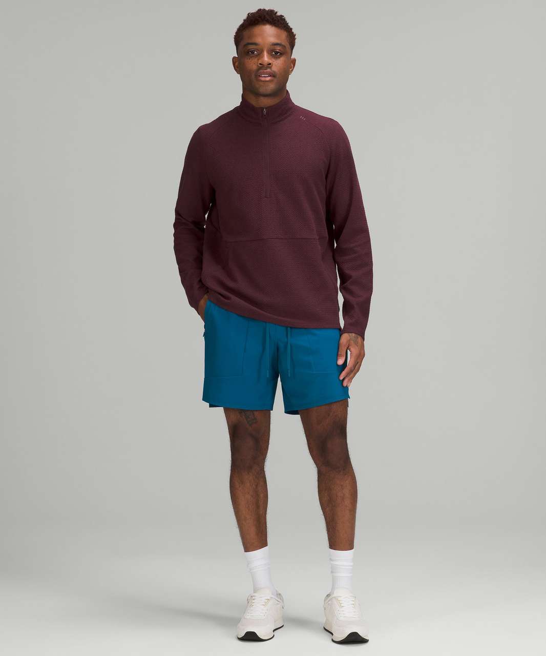 Lululemon At Ease Half-Zip - Heathered Cassis / Black