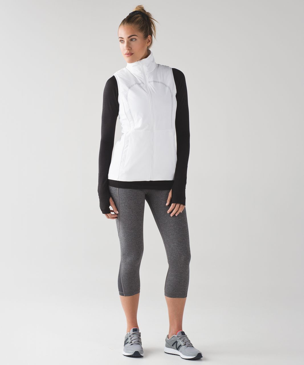 Lululemon Free Runner Crop - Heathered Black