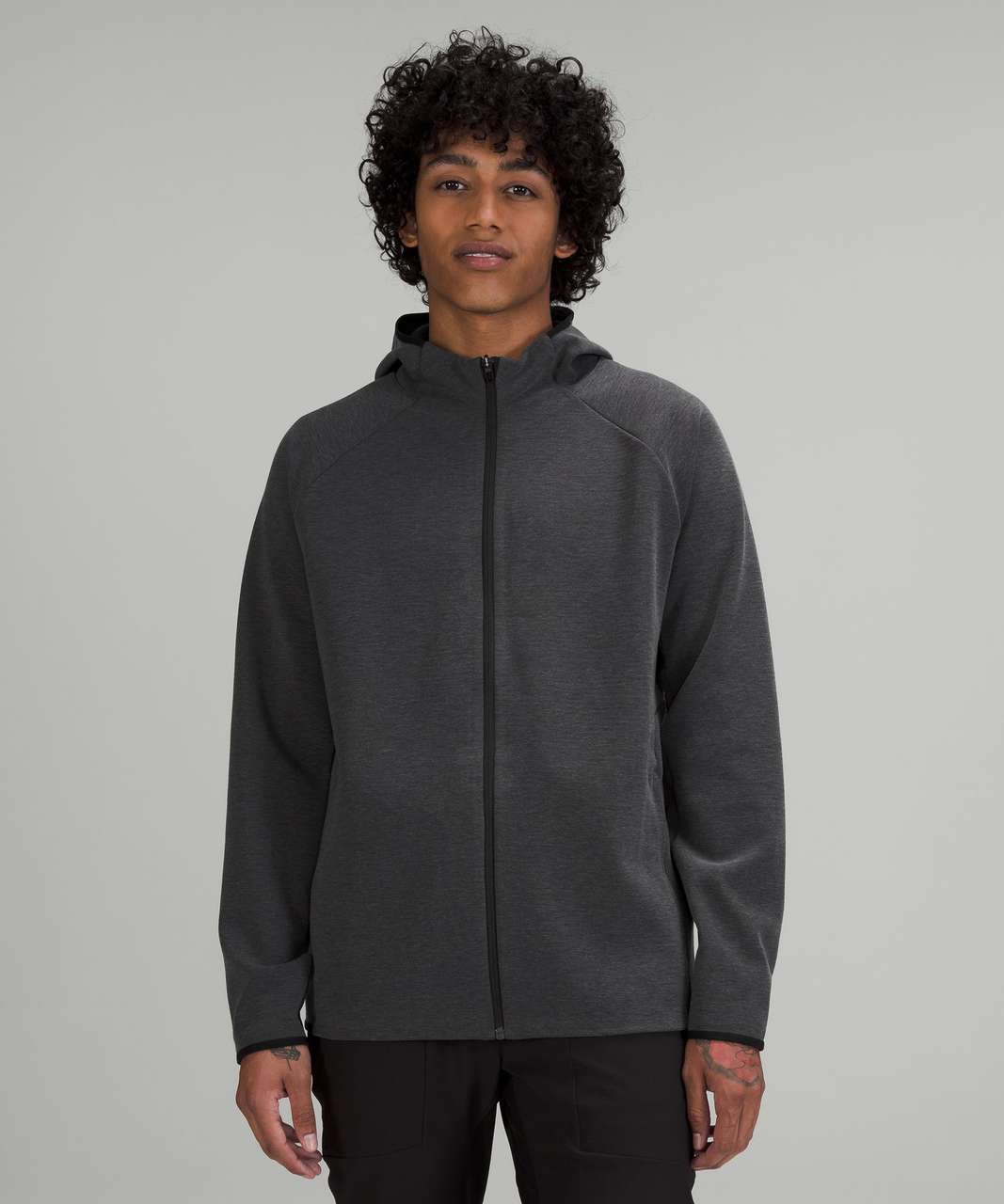 Lululemon GridLiner Fleece Zip Hoodie - Heathered Black - lulu fanatics