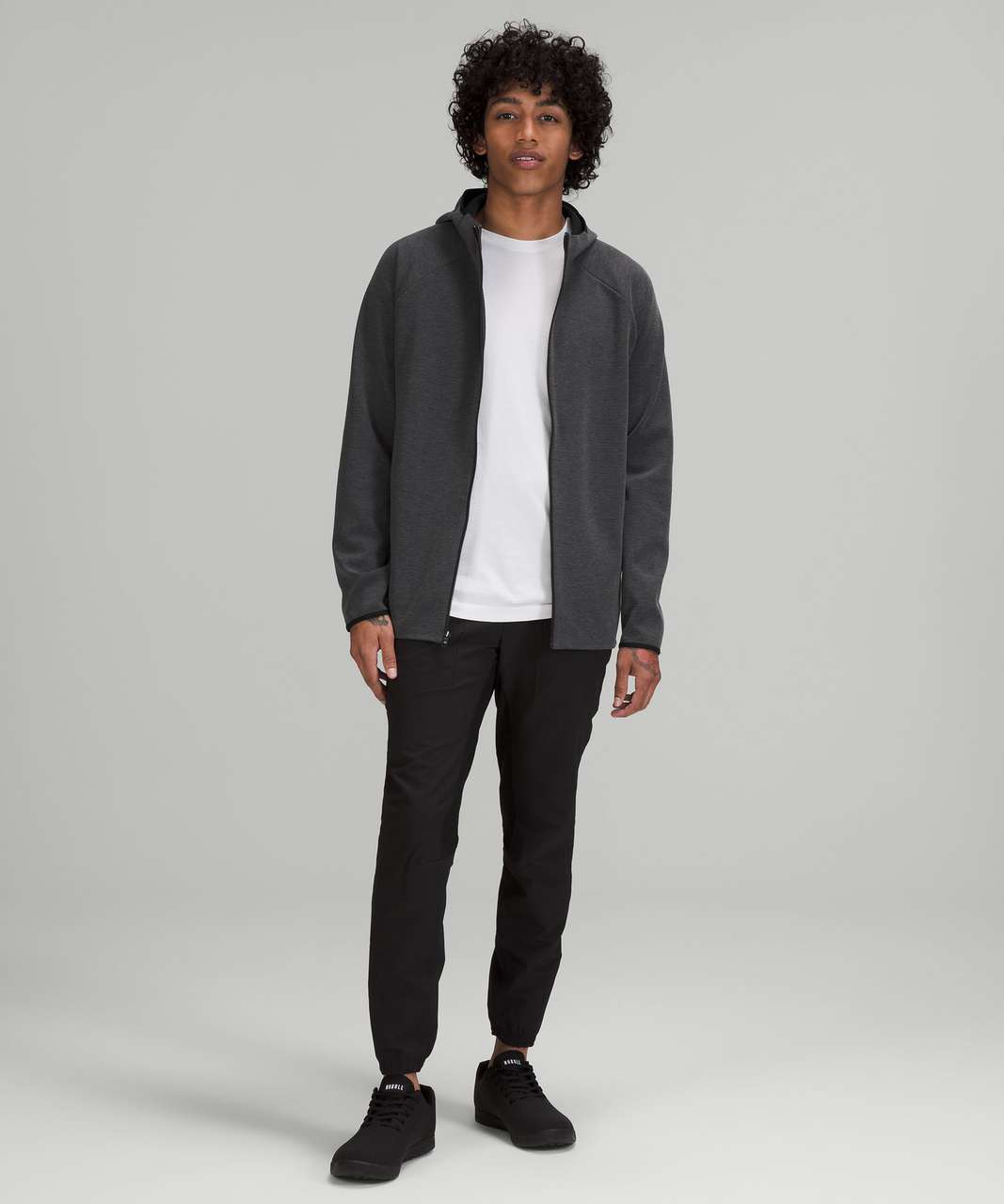 Lululemon GridLiner Fleece Hoodie - Heathered Black - lulu fanatics