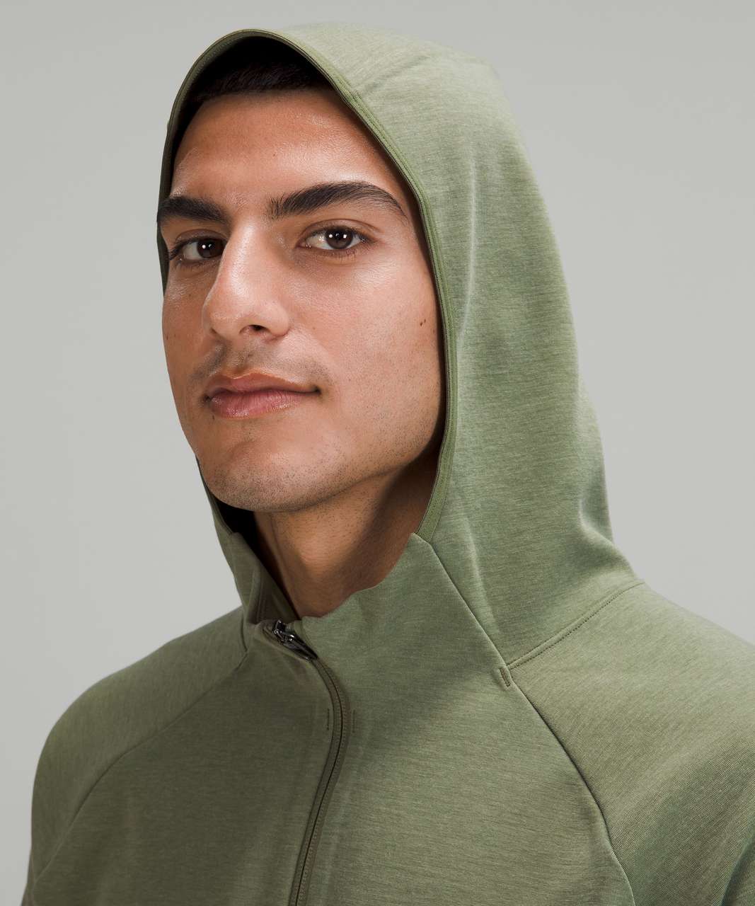 Lululemon GridLiner Fleece Zip Hoodie - Heathered Green Twill