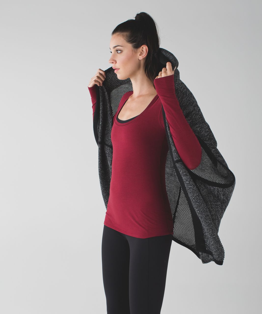 Lululemon Anahatasana Long Sleeve Tee - Heathered Cranberry