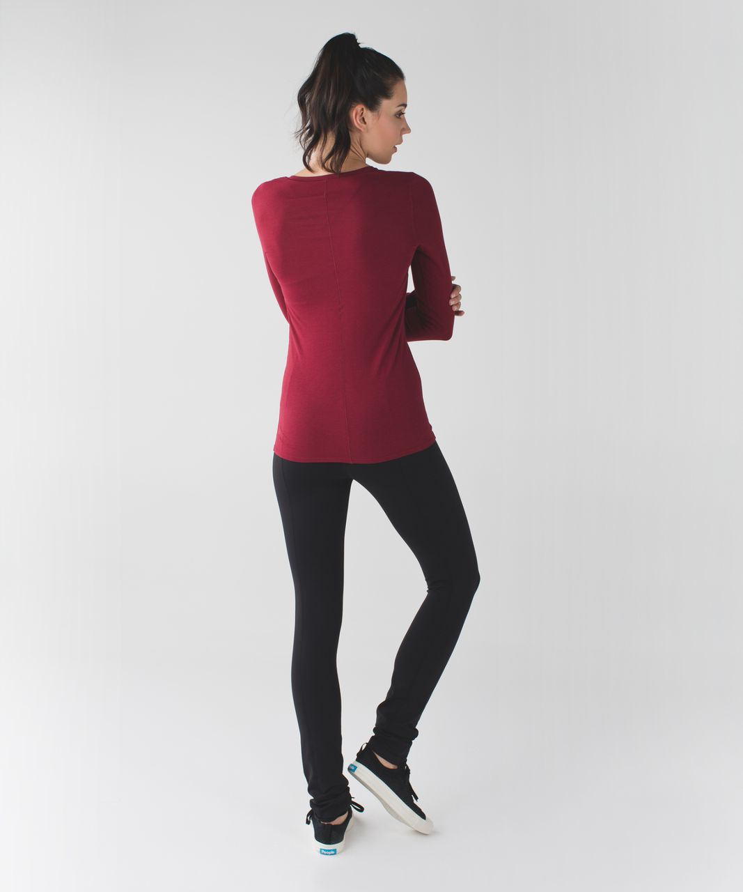 Lululemon Anahatasana Long Sleeve Tee - Heathered Cranberry