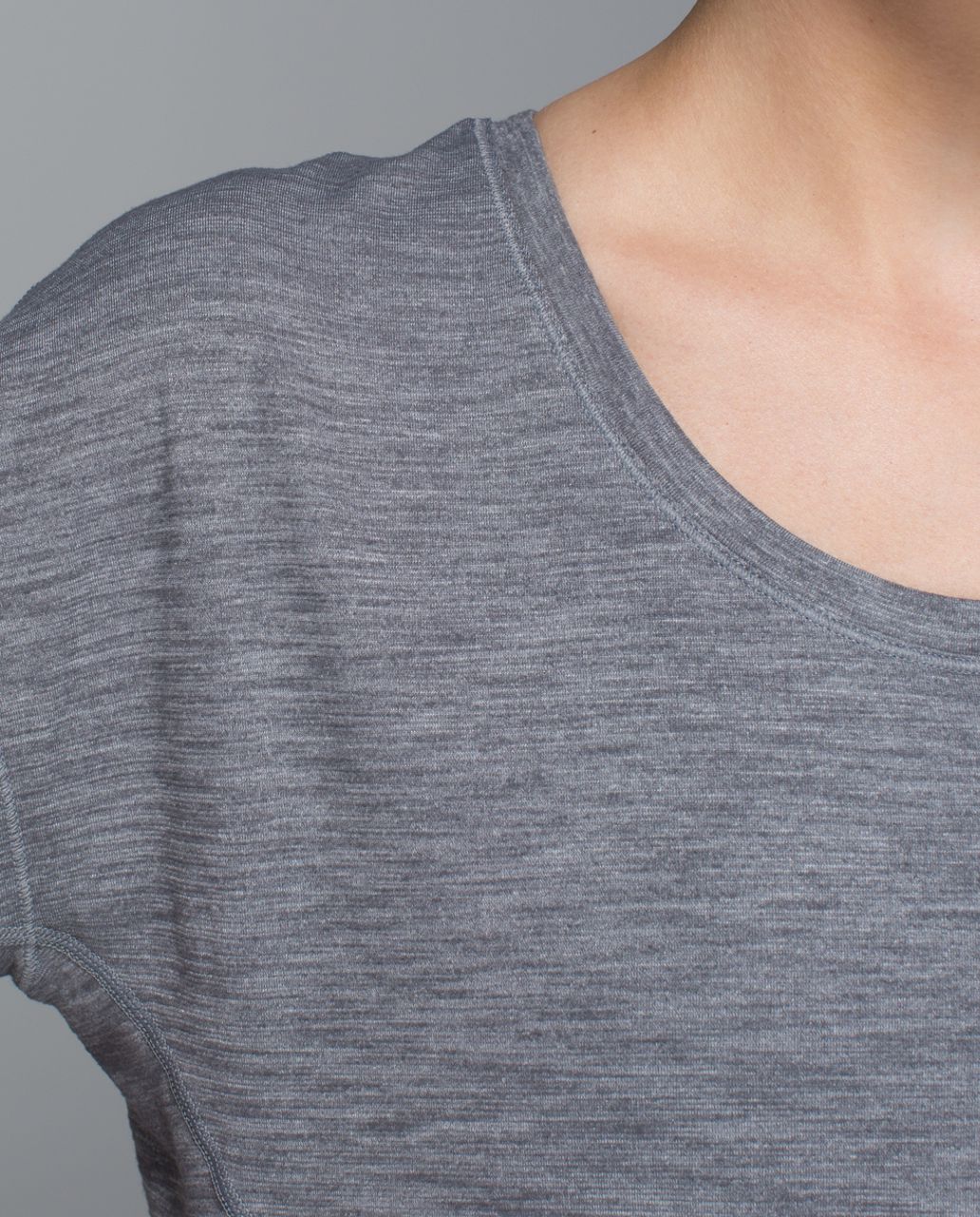 Lululemon Sweaty Or Not Crop Tee - Heathered Slate