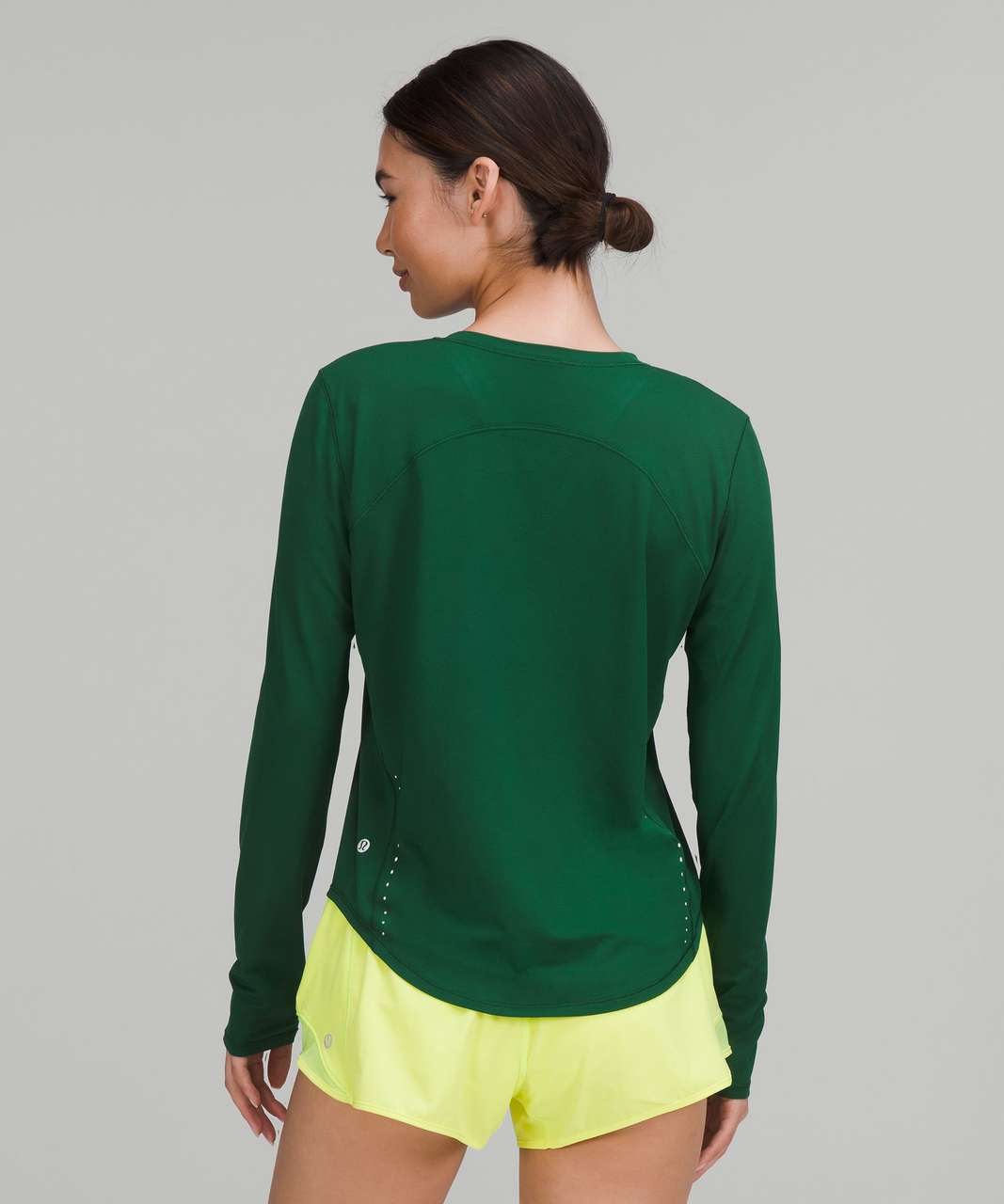 Lululemon High Neck Running and Training Long Sleeve Shirt - Everglade Green