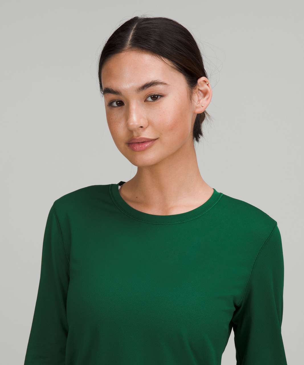 Lululemon High Neck Running and Training Long Sleeve Shirt - Everglade Green