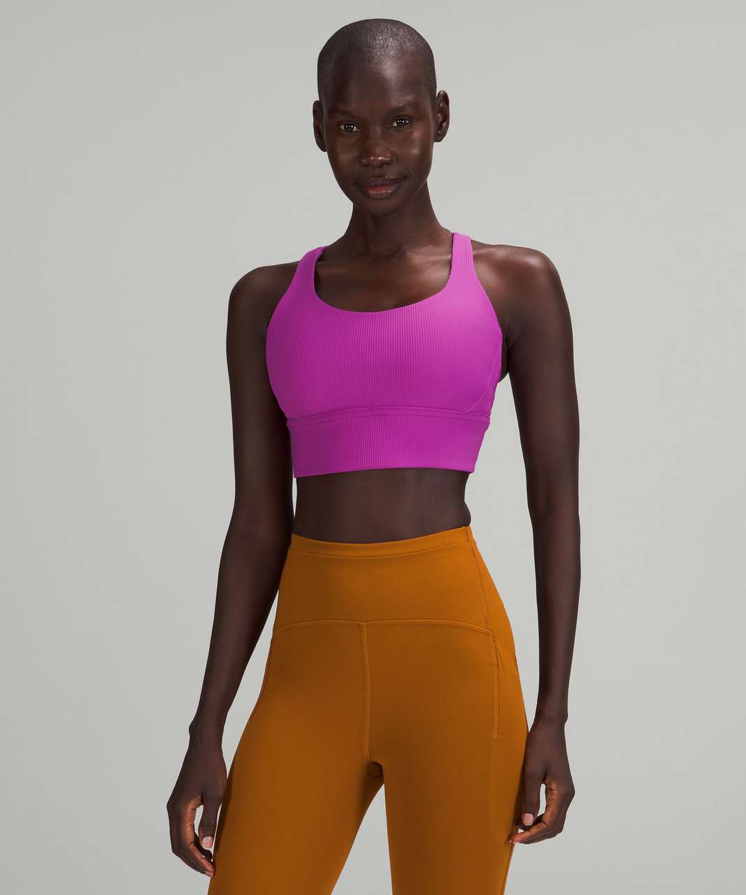 Fusion Rib Knit Sports Bra - Plum - What Waist