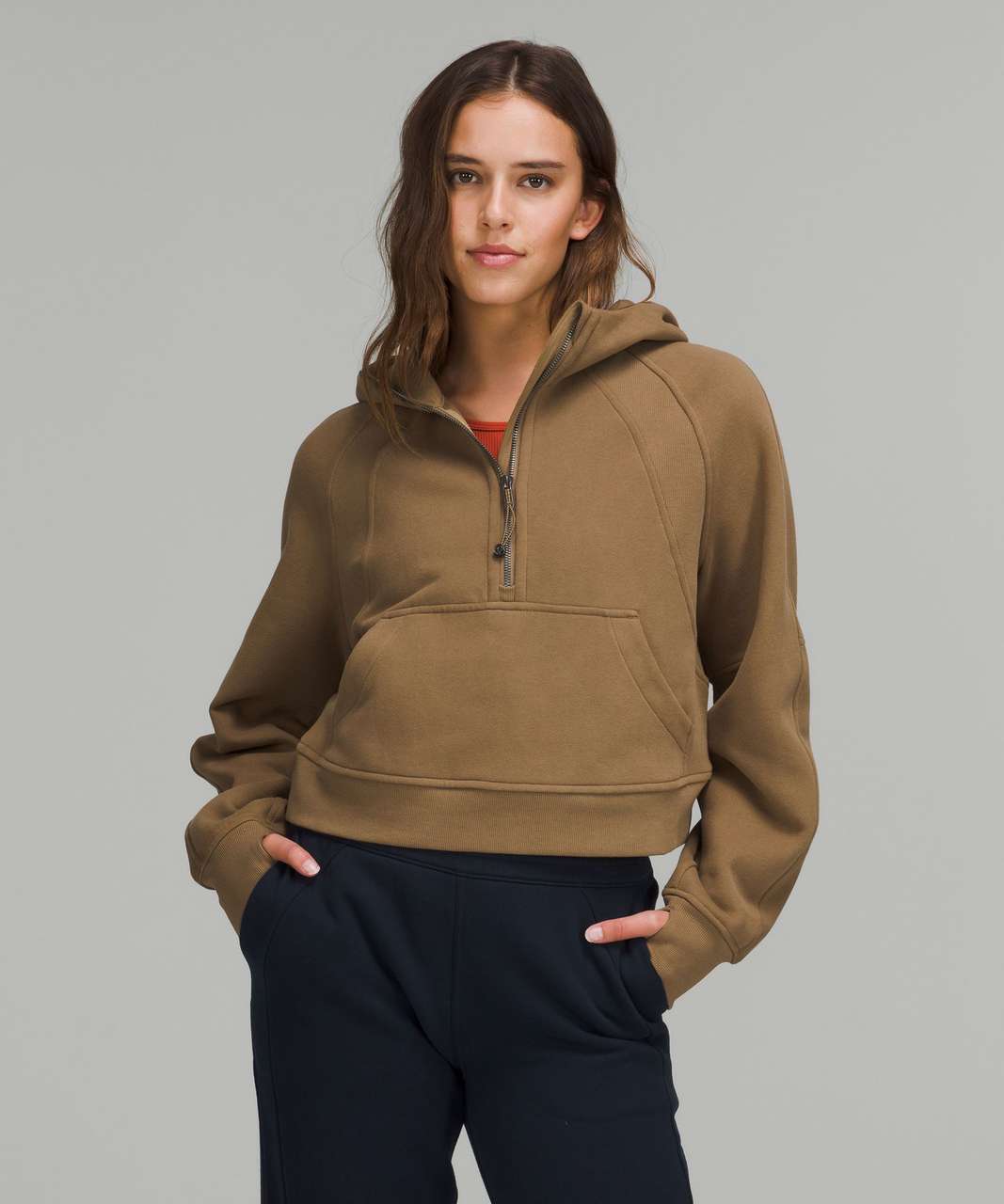 Lululemon Scuba Oversized Funnel Neck Half Zip - Heathered Core Ultra Light  Grey - lulu fanatics