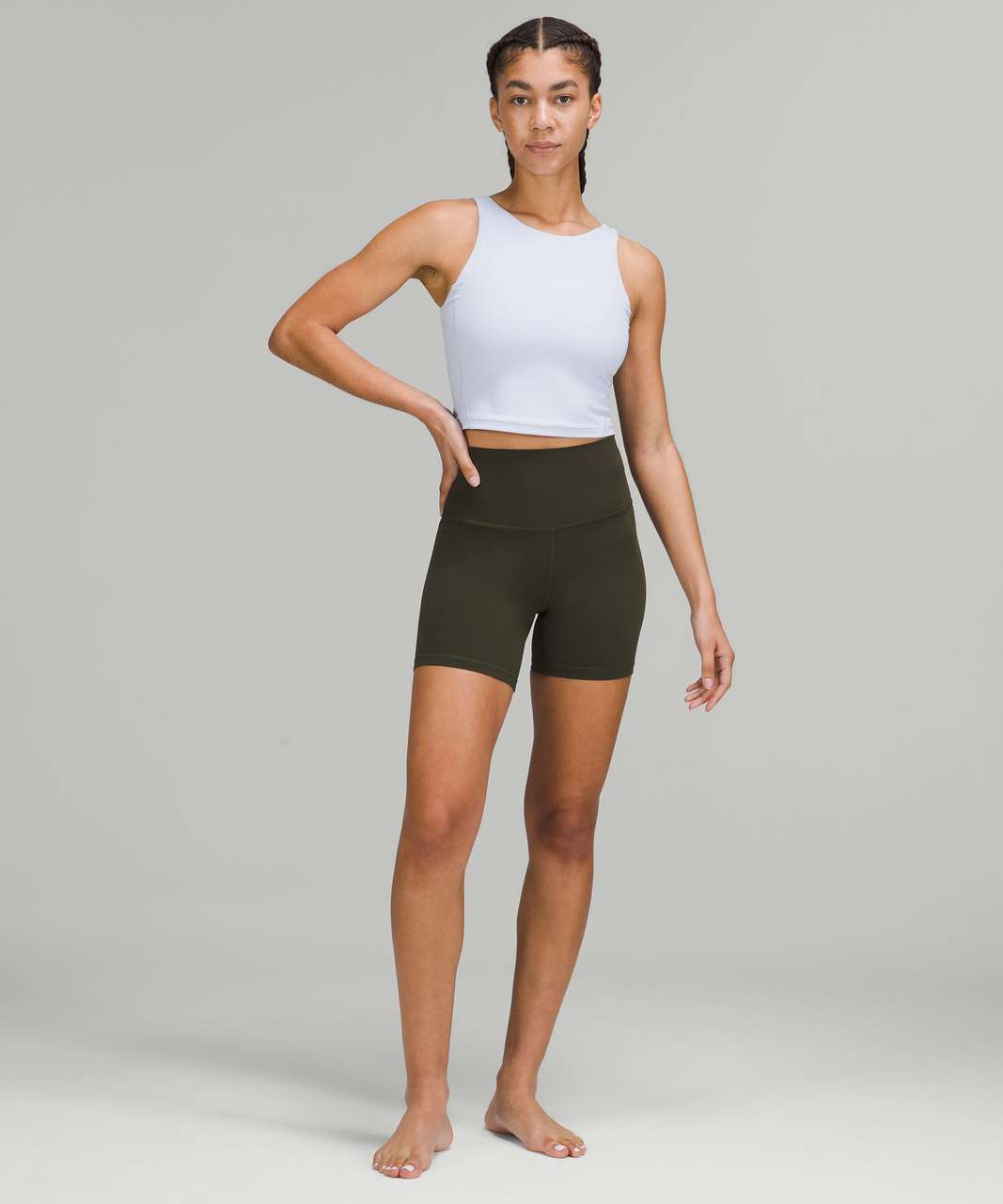 Olive high waisted shorts best sale