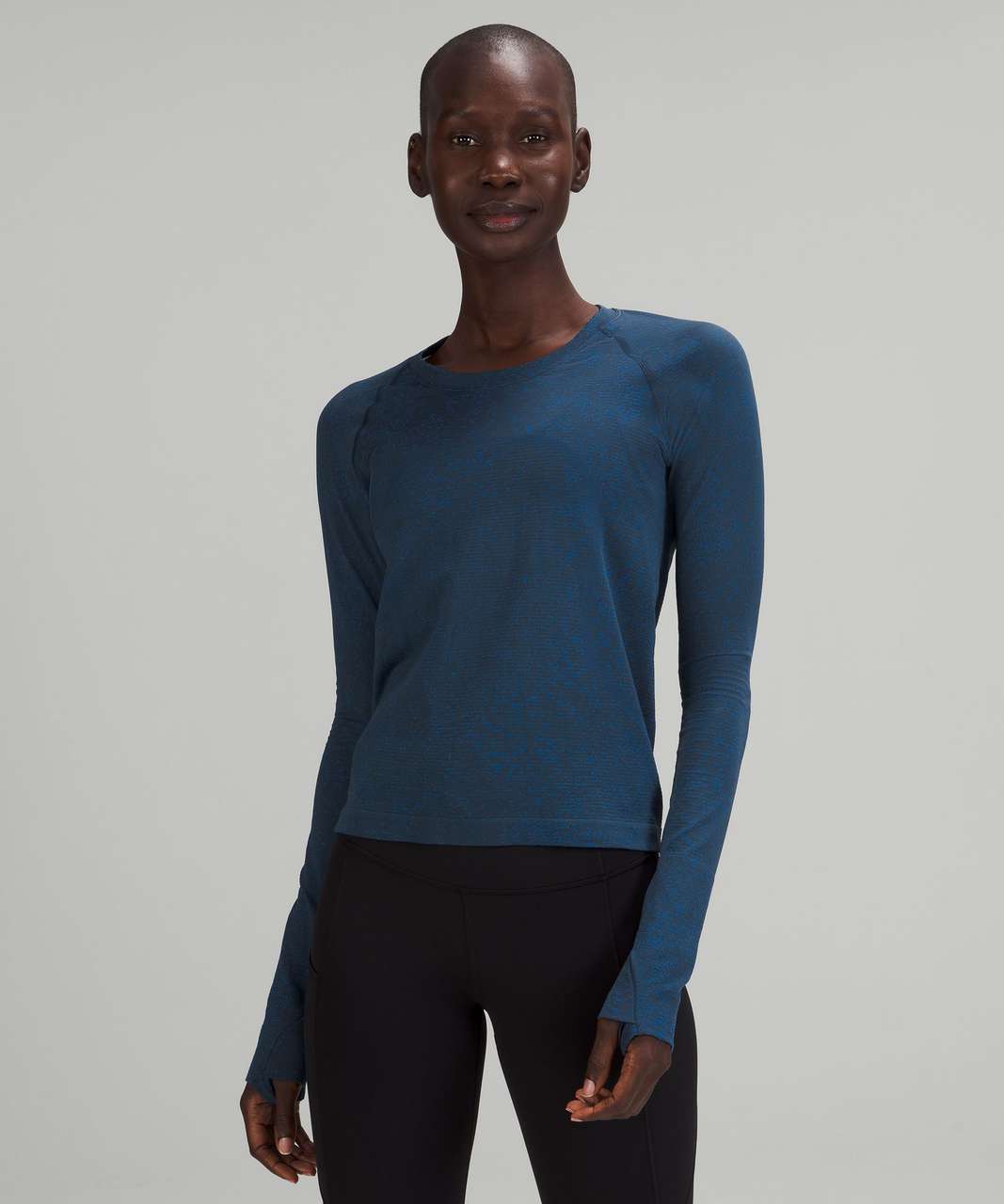 Lululemon Swiftly Tech Long Sleeve Shirt 2.0 *Race Length - Distorted Noise Mineral Blue / Blazer Blue Tone
