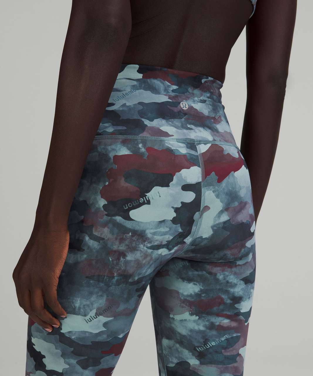 Lululemon Wunder Train High-Rise Crop 23" - Heritage Camo Wash Mineral Blue Multi