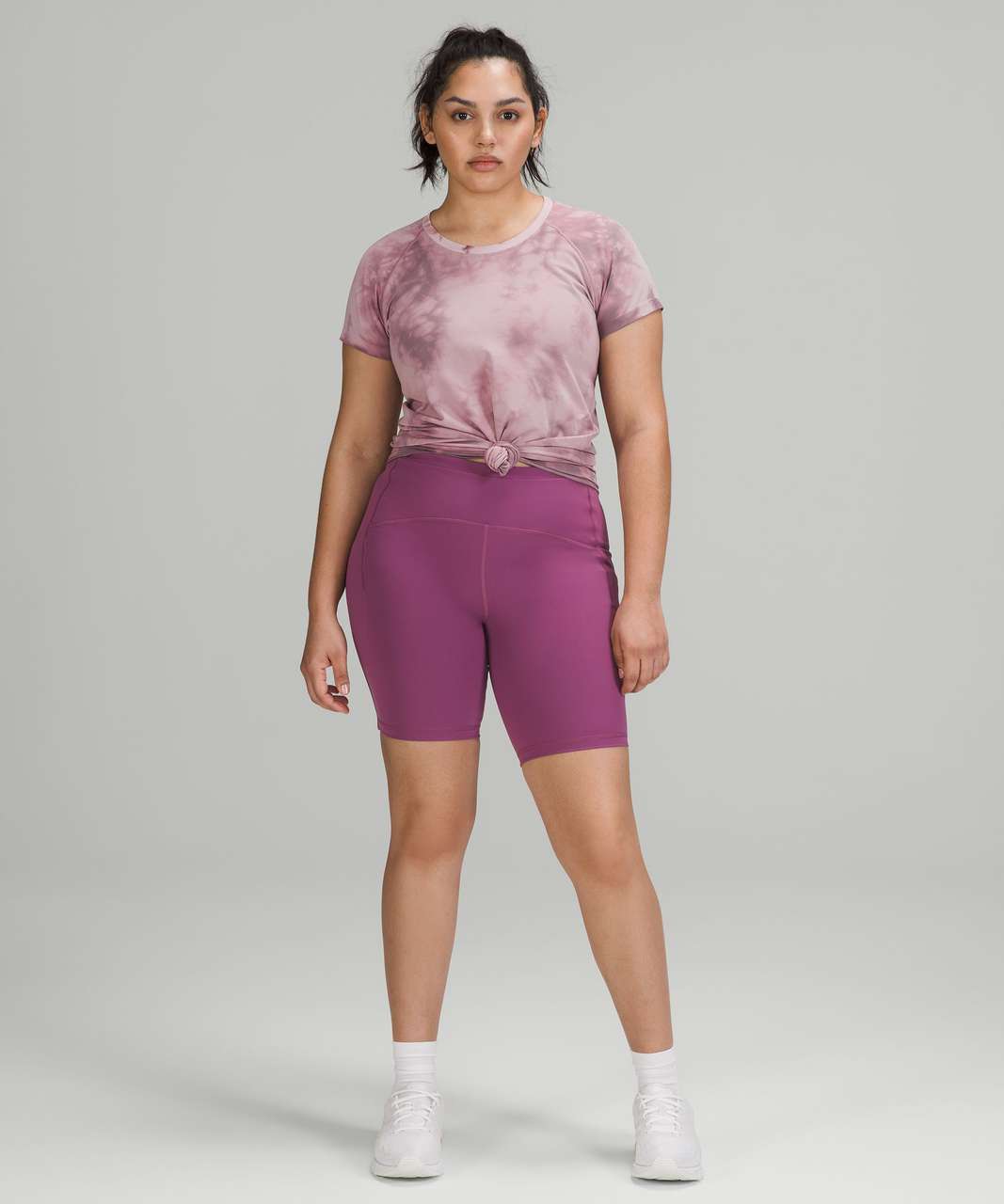 Lululemon Swiftly Tech Short Sleeve Shirt 2.0 - Marble Dye Vintage Plum