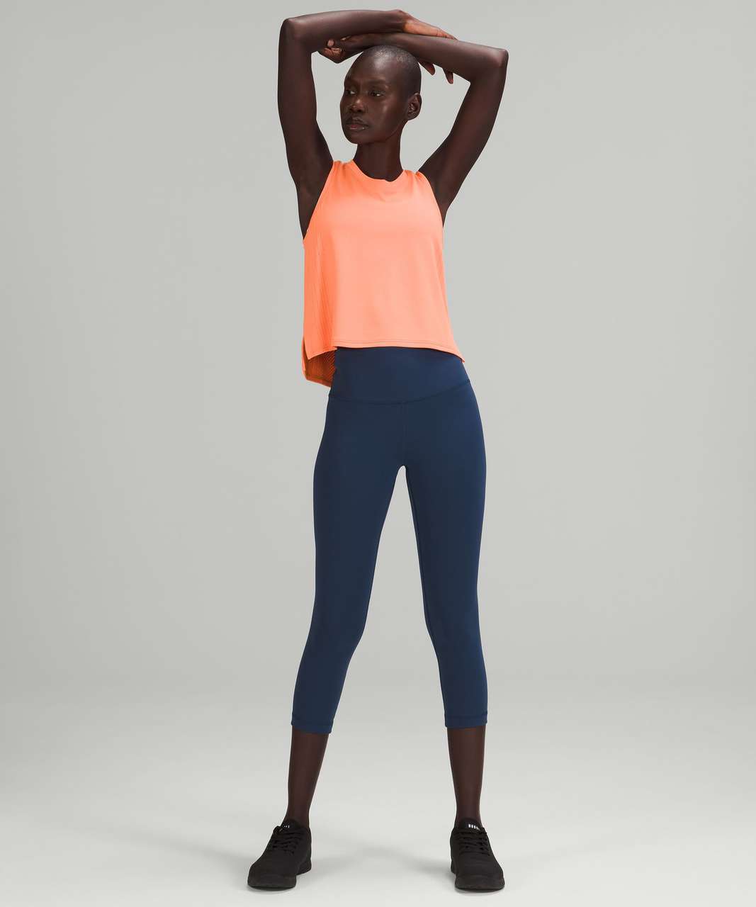 Lululemon Open-Back Cropped Training Tank Top - Orange Soda - lulu fanatics