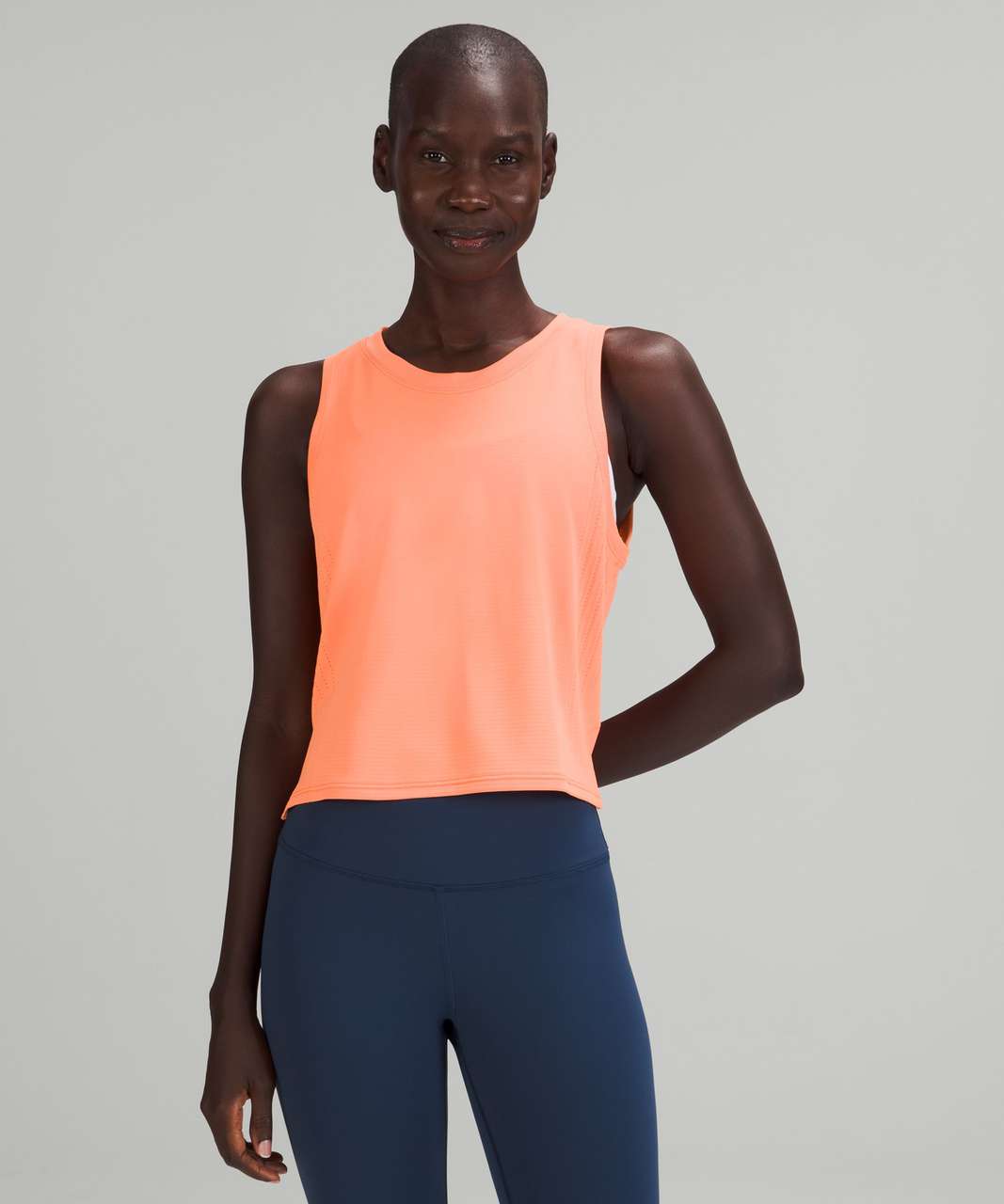 Lululemon Open-Back Cropped Training Tank Top - Orange Soda - lulu fanatics