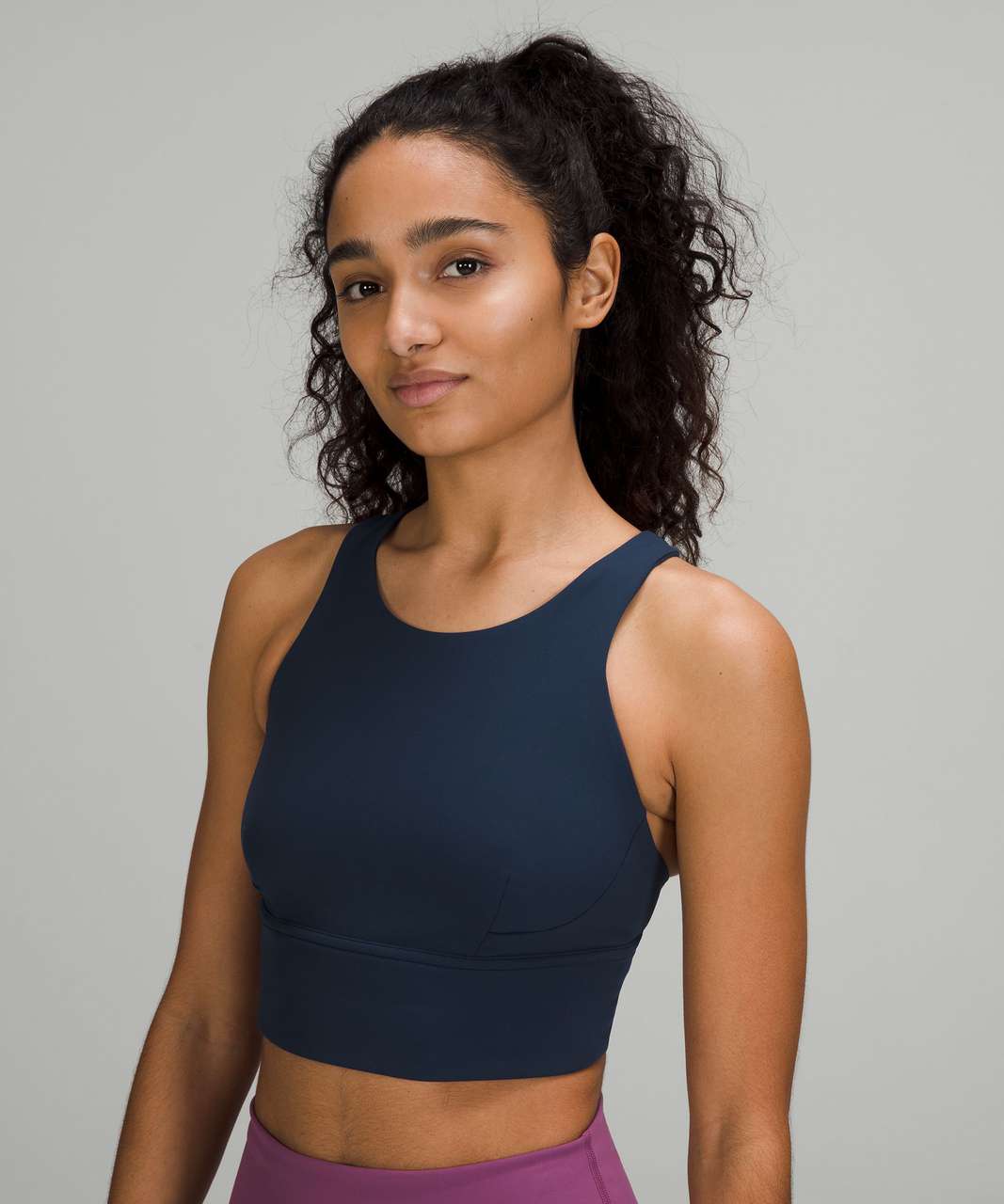 Lululemon Wunder Train Longline Bra *Medium Support, C/D Cup - Logo Flourish  Black Iridescent Foil - lulu fanatics