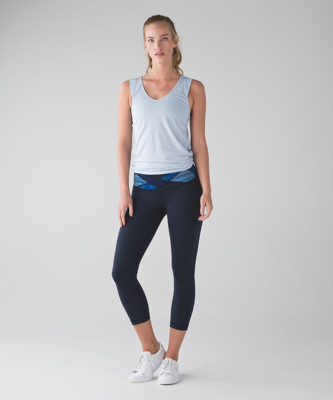 Lululemon Wunder Under Crop Blue Camo Pebble Inkwell